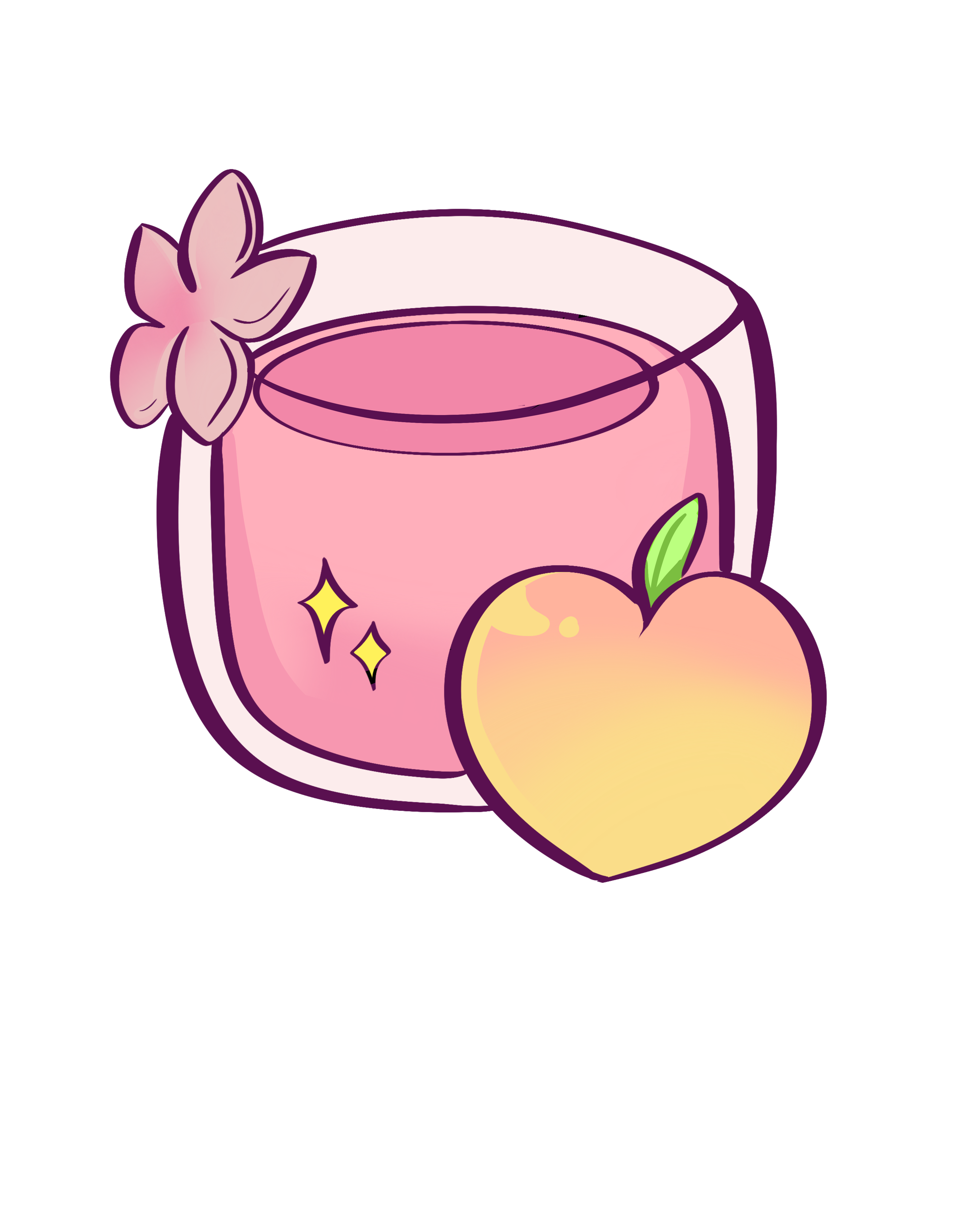 Peach Milk Tea Art